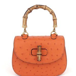 Rossie Viren Genuine Ostrich Skin Leather Crossbody Shoulder Bag Top Handle NWT